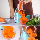 Ralador de Legumes Multifuncional Manual 3 em 1 com Manivela e Ventosa