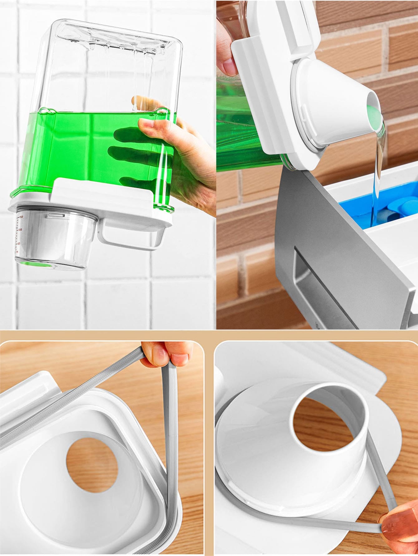 Dispenser de Sabão e Amaciante - Praticidade e Controle em Cada Detalhe