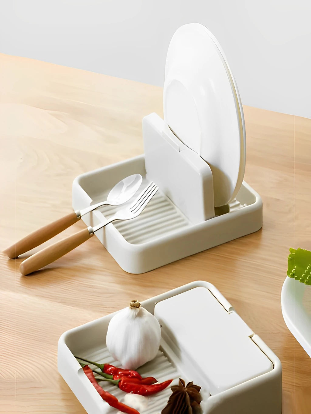 Descanso de Panela e Suporte Multiuso para Tampas, Talheres e Acessórios – Organizador de Cozinha