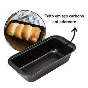 Kit 2 Formas de Pão Antiaderentes em Aço Carbono – Para Pães, Bolos e Tortas
