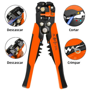 Alicate 5 em 1 Profissional: Crimpador + Decapador Automático de Fios