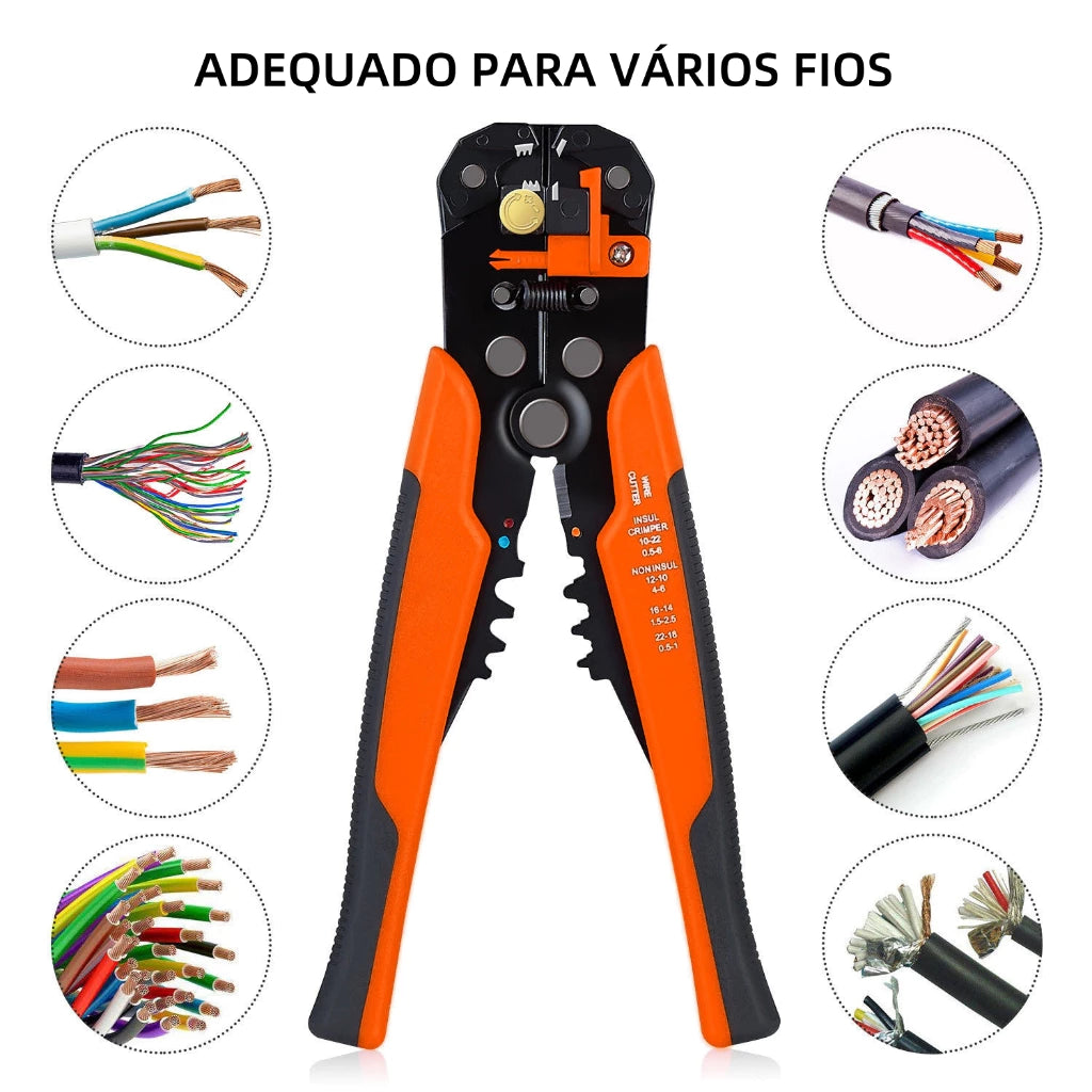 Alicate 5 em 1 Profissional: Crimpador + Decapador Automático de Fios