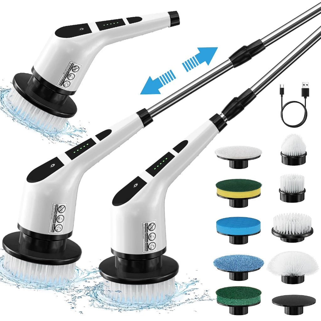 Escova de Limpeza Elétrica Ajustável – Potência, Alcance e Praticidade em Uma Só Ferramenta