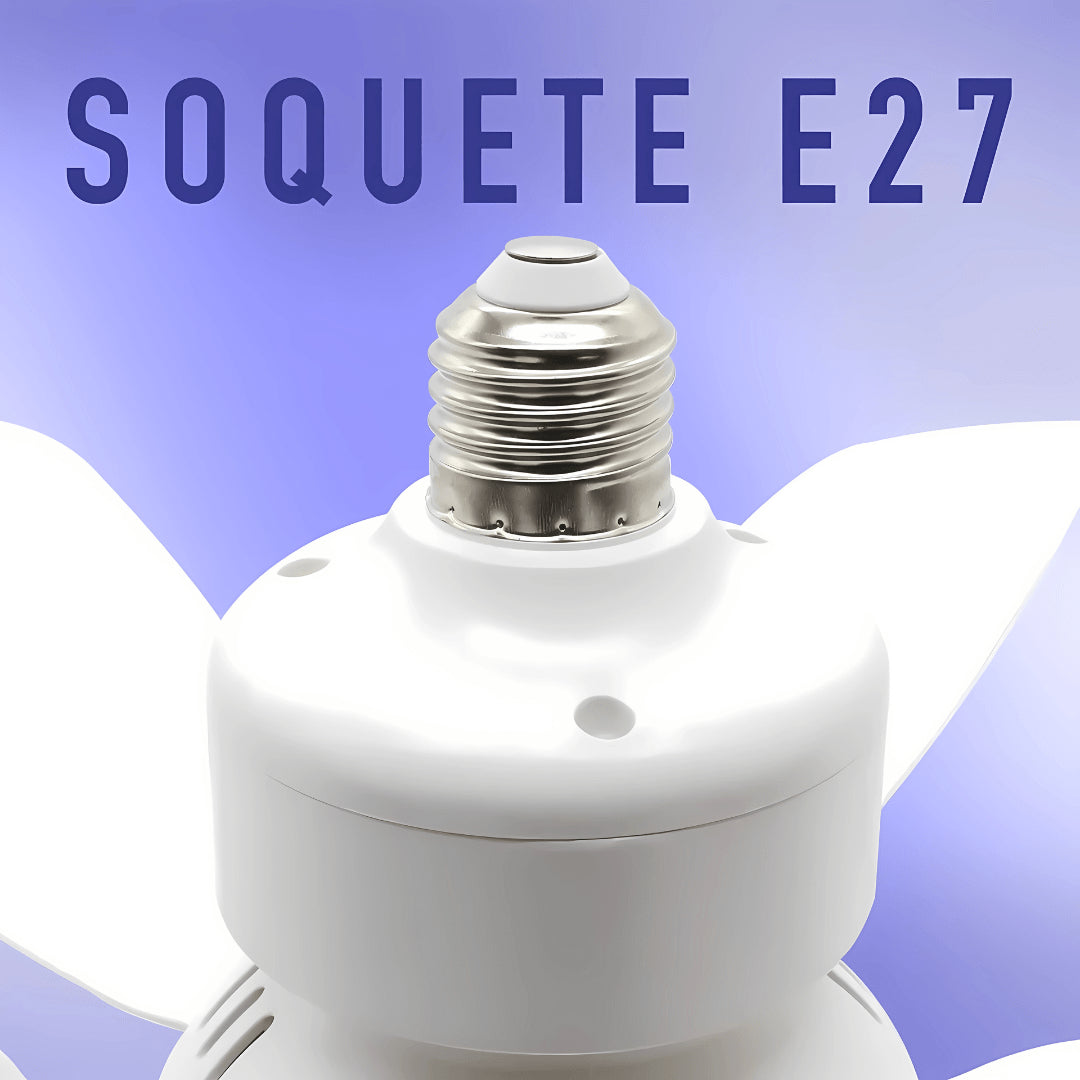 Lâmpada Ventilador de Teto com Controle | Instalação Rápida E27