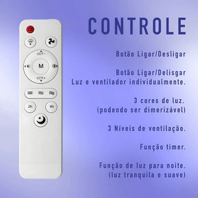Lâmpada Ventilador de Teto com Controle | Instalação Rápida E27