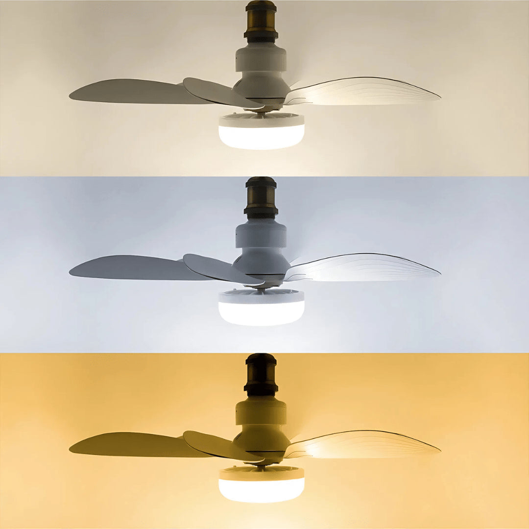 Lâmpada Ventilador de Teto com Controle | Instalação Rápida E27