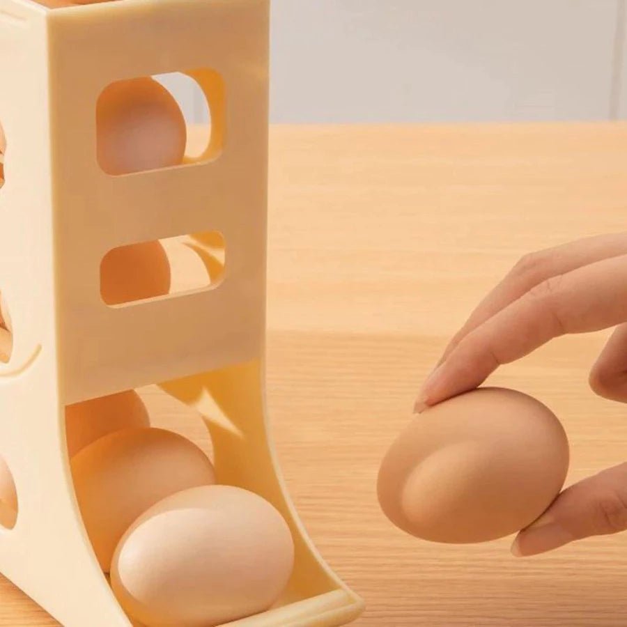 Porta Ovos Deslizante Organizador Para Geladeira De 4 Camadas Automática Rolantes - Alumee