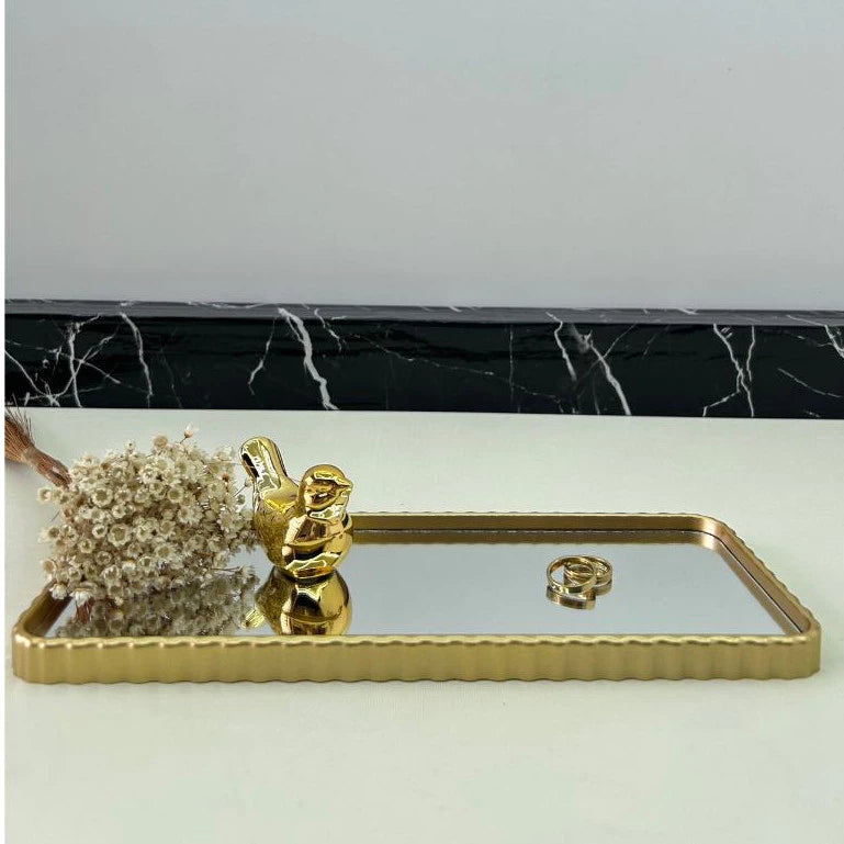 Bandeja Espelhada Banheiro Lavabo Decorativa Multiuso